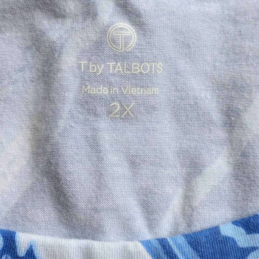 Talbot's Supersoft Jersey Tee, Blue Dynamic Swirls T By Talbot's, 2X, 2XL, XXL - Picture 6 of 11